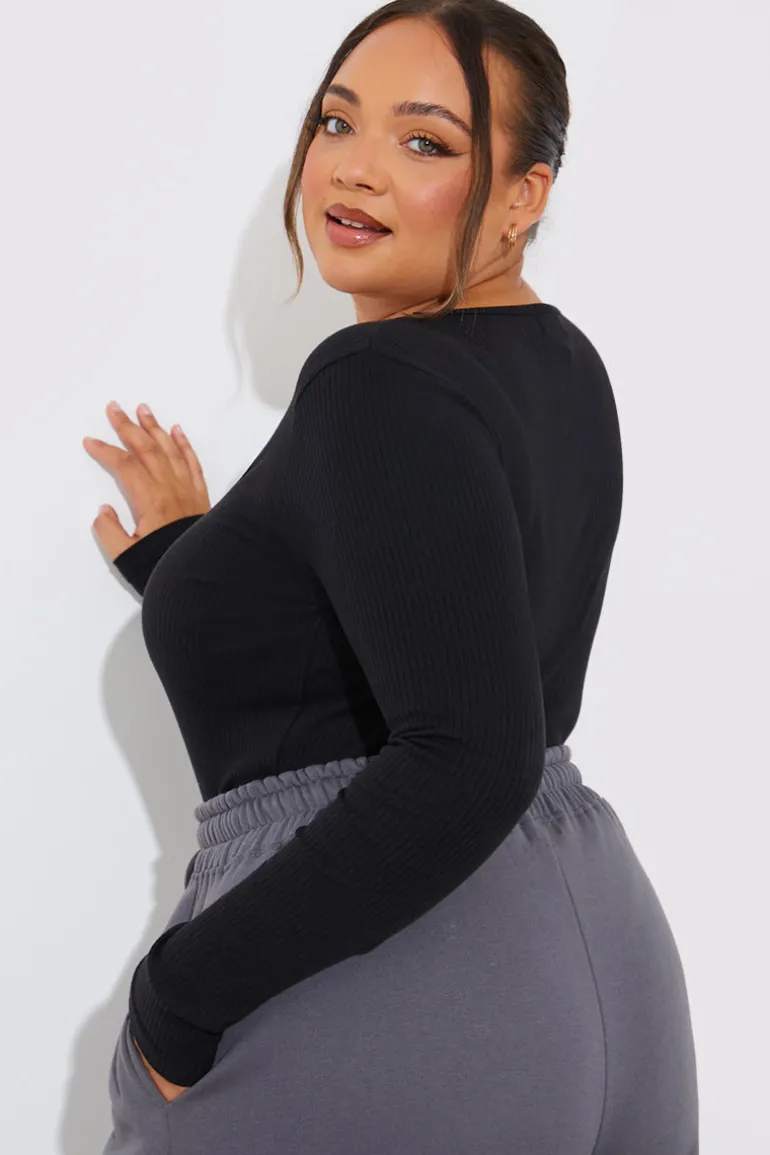 More Sustainable Ribbed Square Neck Bodysuit