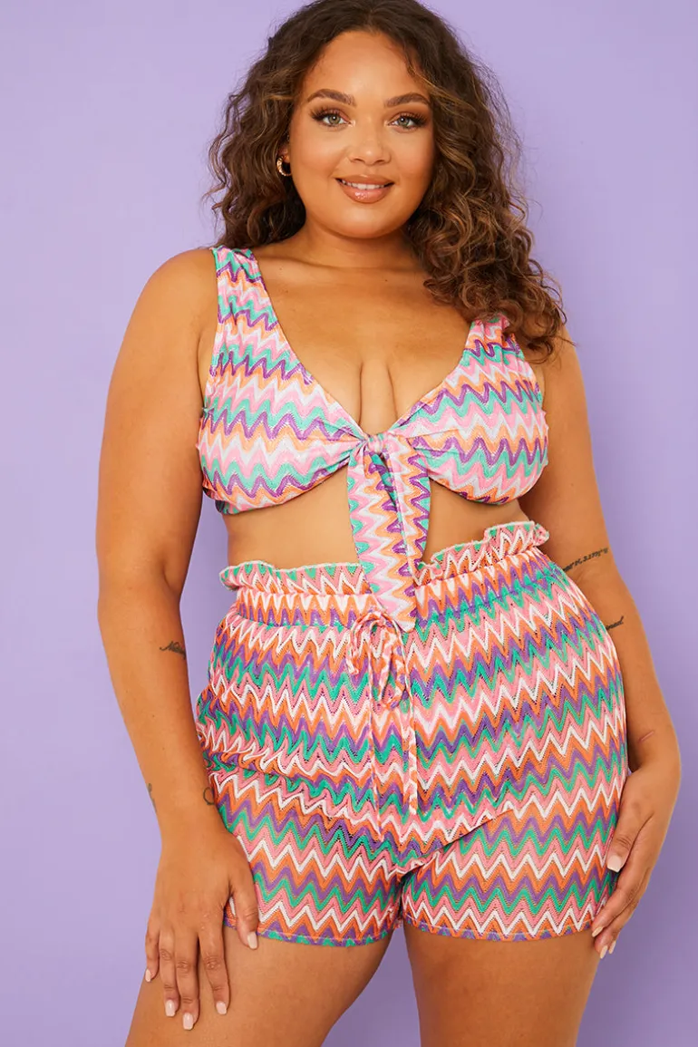 Multi Zig Zag Crochet Paperbag Shorts
