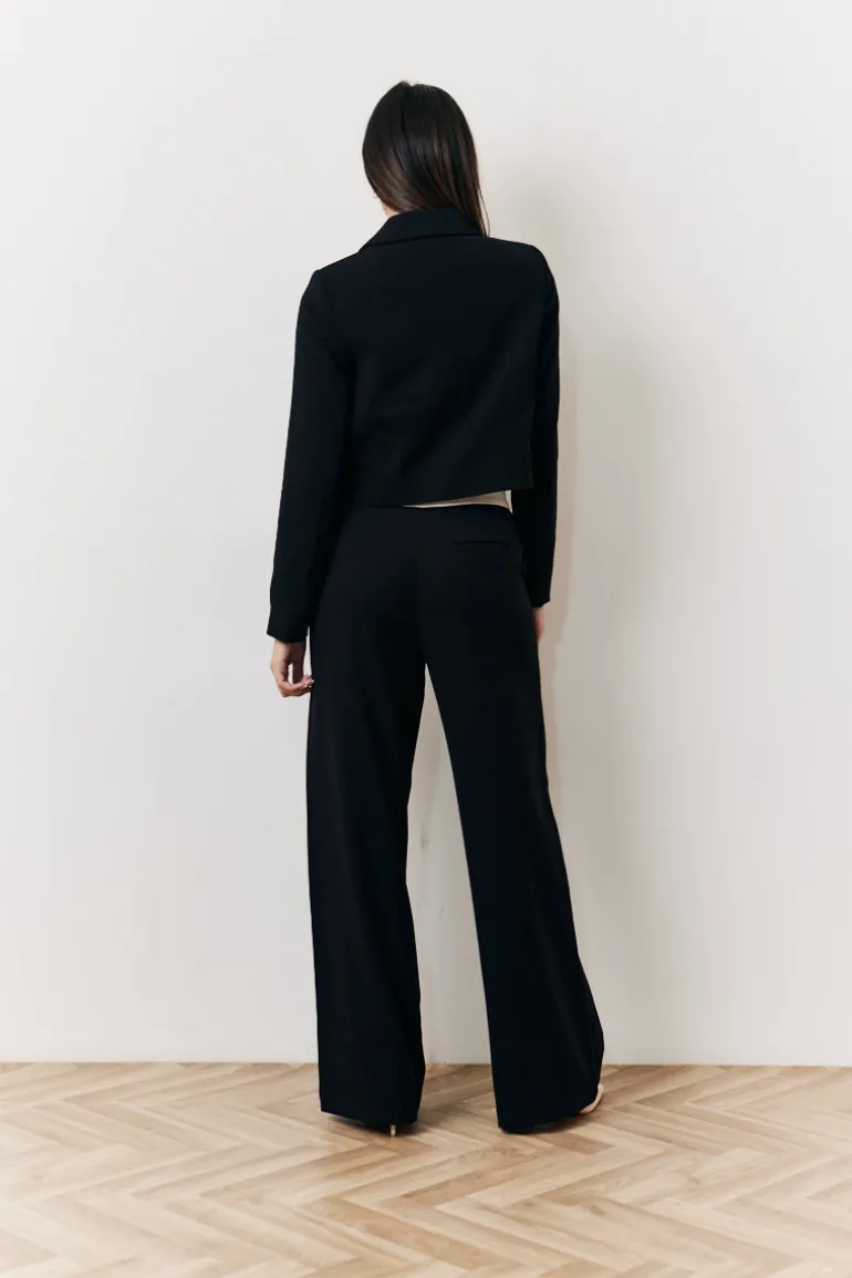 Occasion Black Cropped Tux Blazer