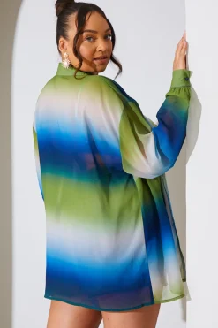 Ombre Chiffon Beach Co-Ord Shirt