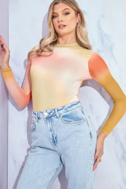 Ombre Long Sleeve Bodysuit