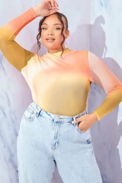 Ombre Long Sleeve Bodysuit