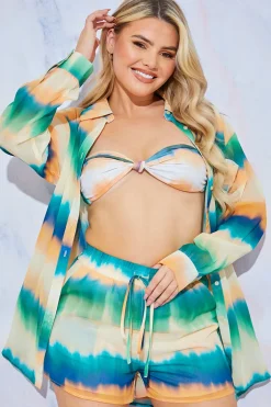 Ombre Print Chiffon Shorts