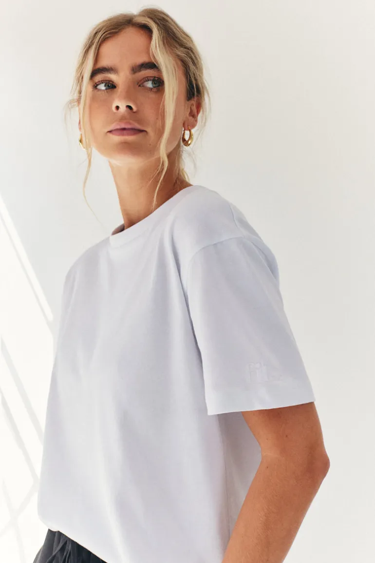 Oversized Boyfriend Embroidered Sleeve T-Shirt