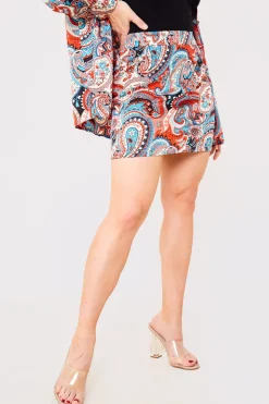 Paisley Print Mini Skirt