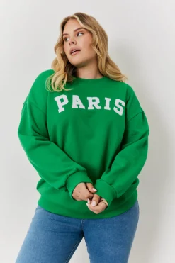 Paris Embroidered Slogan Sweatshirt