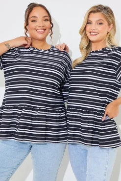 Peplum Hem Dropped Shoulder Tshirt