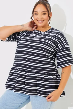 Peplum Hem Dropped Shoulder Tshirt