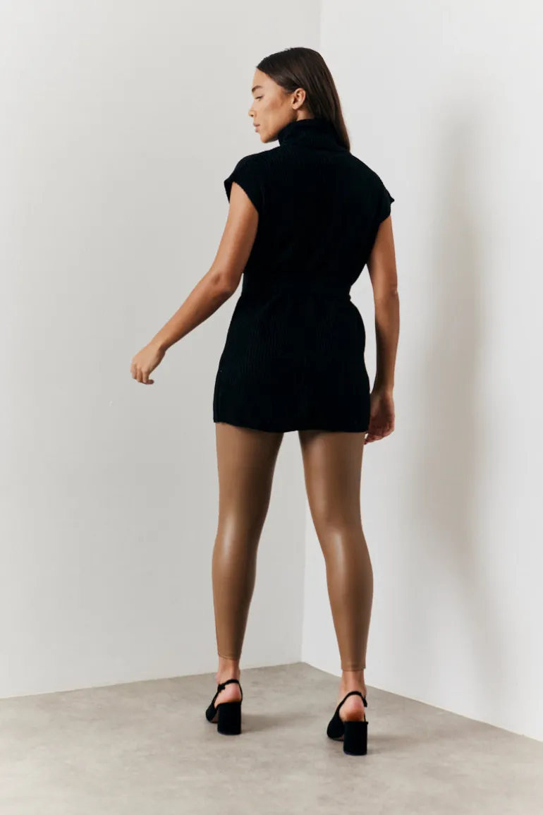 Perfect Sculpting High Waisted Leather Look Leggings