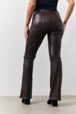 Perfect Sculpting High Waisted Leather Look Flare