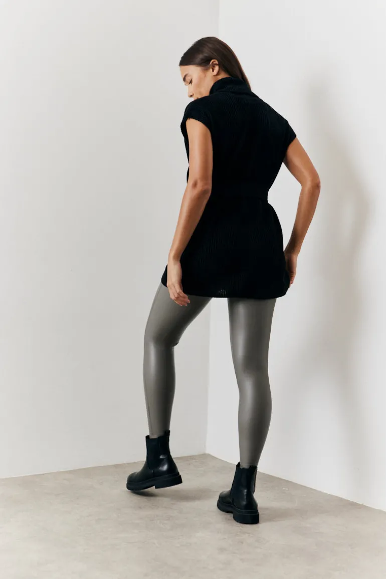 Perfect Sculpting High Waisted Leather Look Leggings