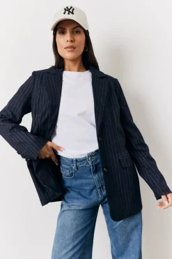 Pinstripe Relaxed Blazer