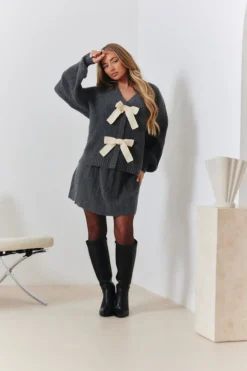 Pleated Knitted Mini Co-Ord Skirt