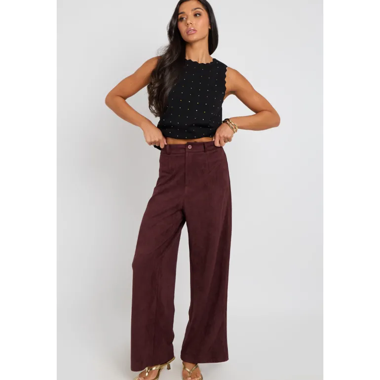 Plum Suede Trousers