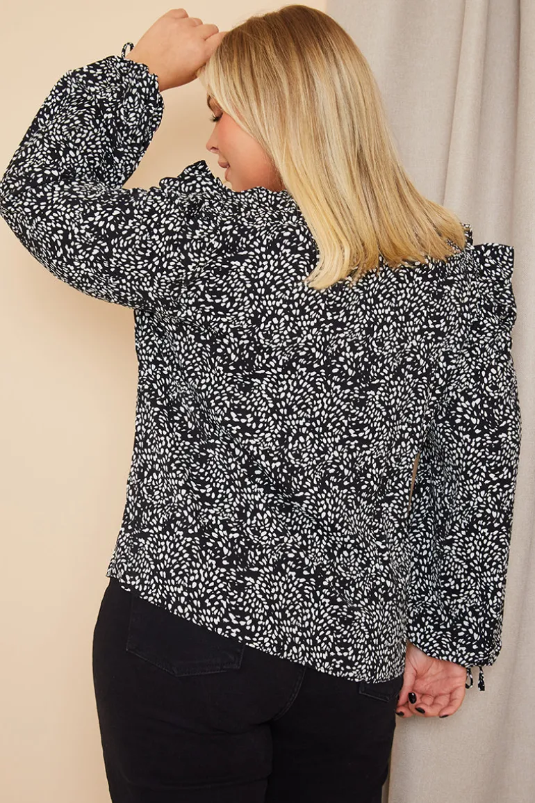 Printed Ruffle Blouse