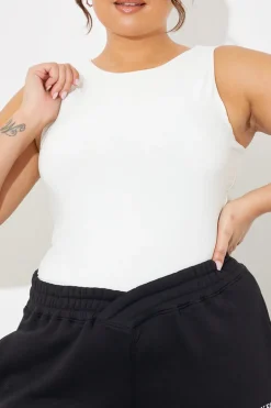 Racer Neck Double Layer Slinky Bodysuit