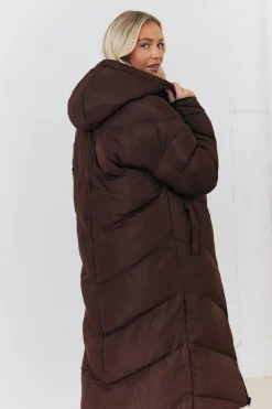 Reversible Hooded Longline Puffer Coat