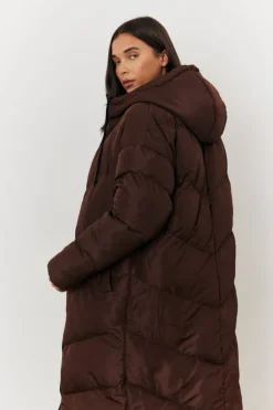 Reversible Hooded Longline Puffer Coat