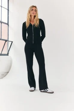 Rib Knit Co-Ord Flare Trouser
