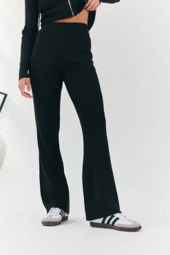 Rib Knit Co-Ord Flare Trouser