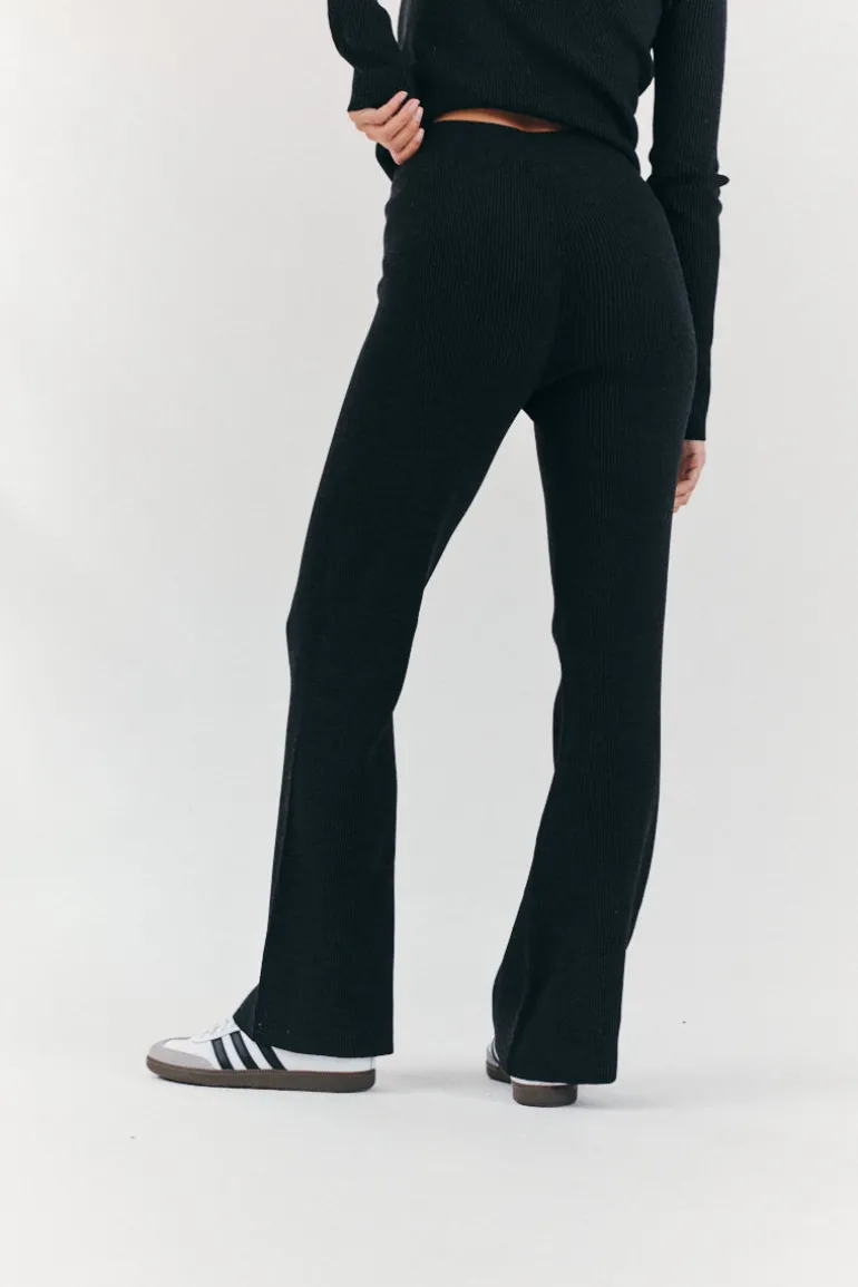Rib Knit Co-Ord Flare Trouser