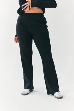 Rib Knit Co-Ord Flare Trouser