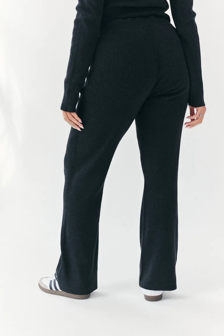 Rib Knit Co-Ord Flare Trouser