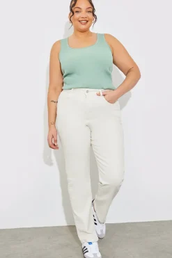 Rib Knit Scoop Neck Top
