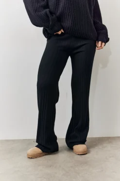 Rib Knit Wide Leg Co Ord Trouser