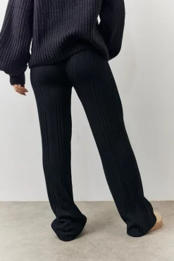 Rib Knit Wide Leg Co Ord Trouser