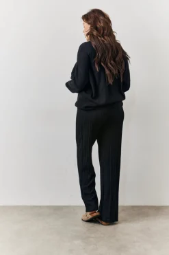 Rib Knit Wide Leg Co Ord Trouser