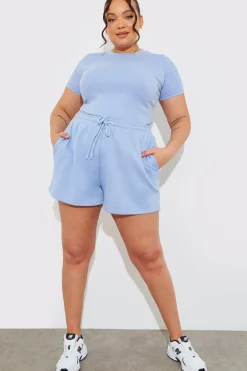 Ribbed Crew Neck Short Sleeve Bodysuit