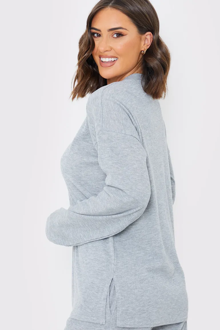 Ribbed Longsleeve Co Ord Top