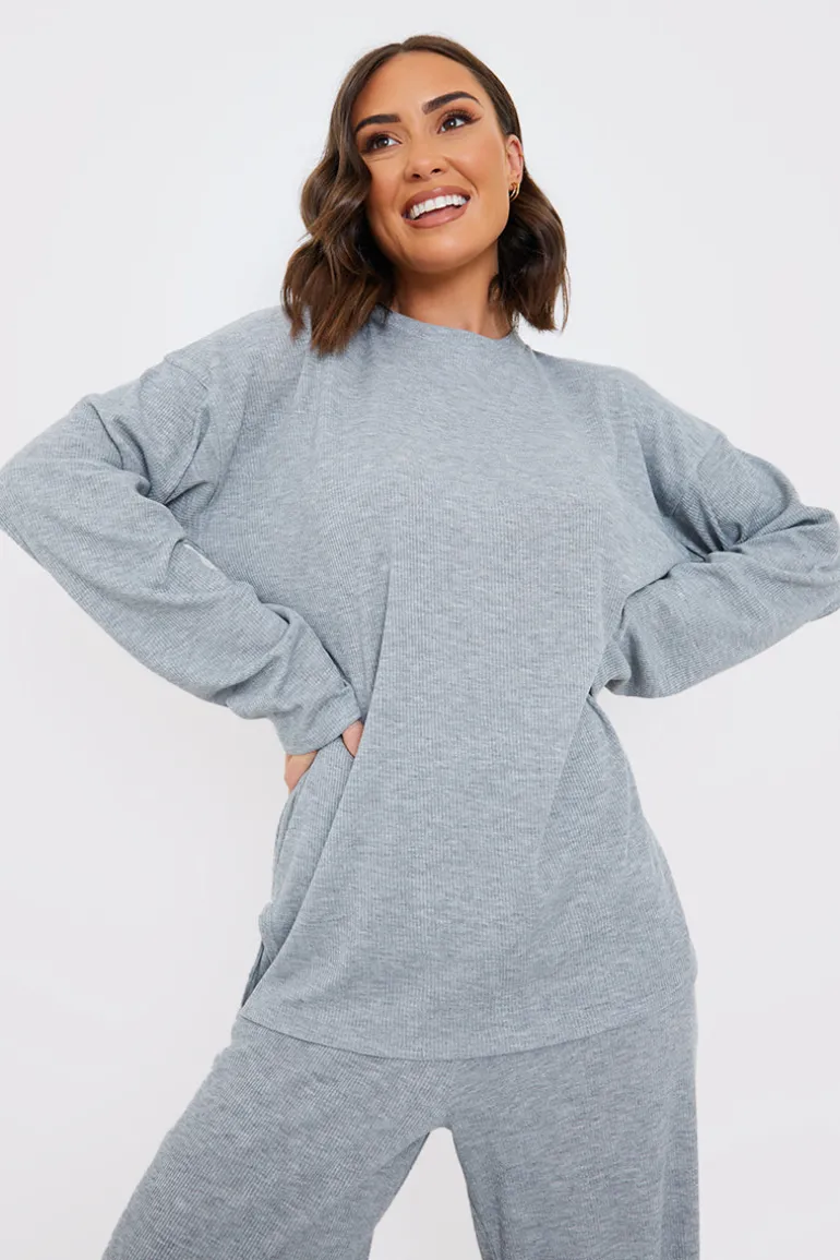 Ribbed Longsleeve Co Ord Top