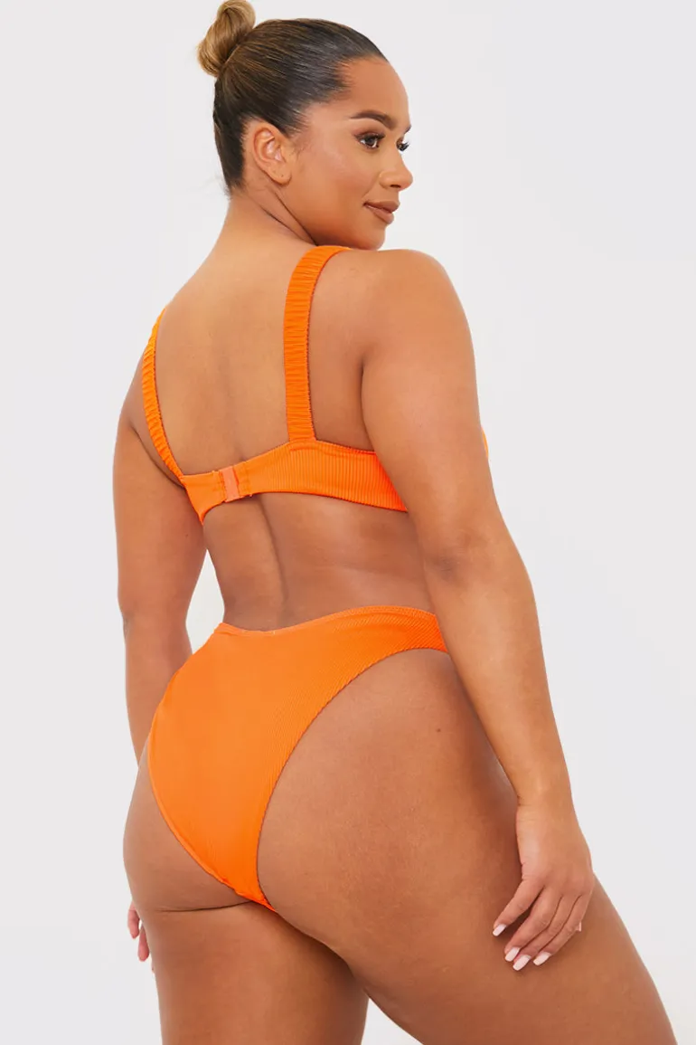 Ribbed Seamless Boomerang Bikni Bottom