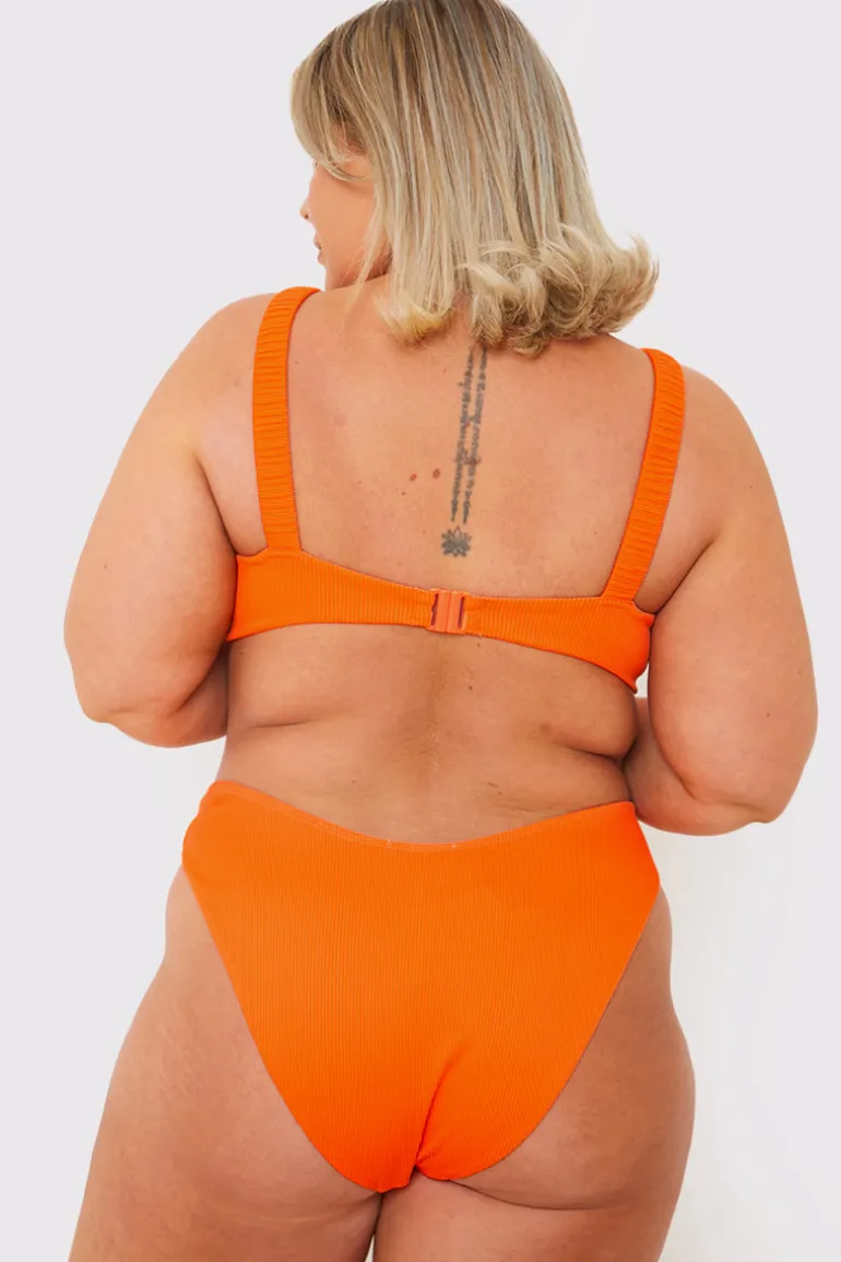 Ribbed Seamless Boomerang Bikni Bottom