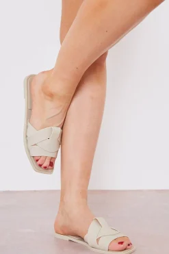 Rubberised Criss Cross Flat Sandal
