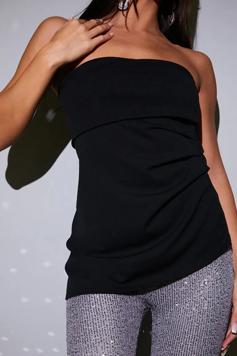 Ruched Fold Over Bandeau Top