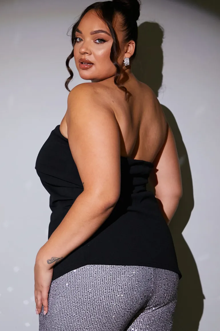 Ruched Fold Over Bandeau Top