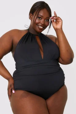 Ruched Halter Neck Swimsuit