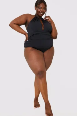 Ruched Halter Neck Swimsuit