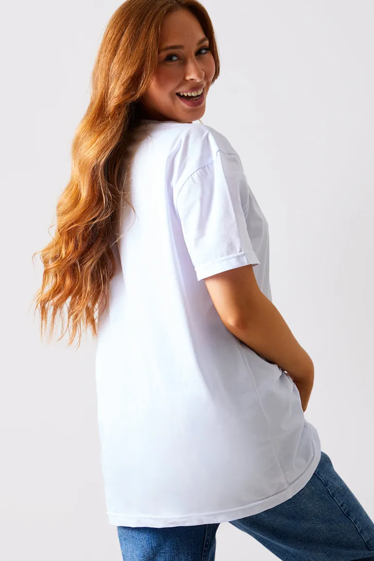 Ruched Longline Aysmmetric T-Shirt