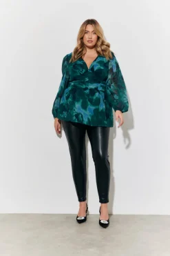 Ruched Printed Blouse