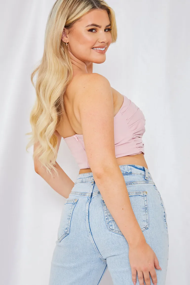 Ruched Strapless Corset Top