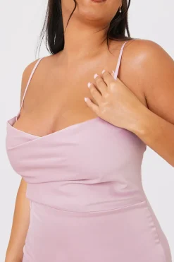 Satin Cowl Neck Maxi Dress