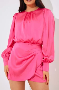 Satin Drape Skort Detail Playsuit