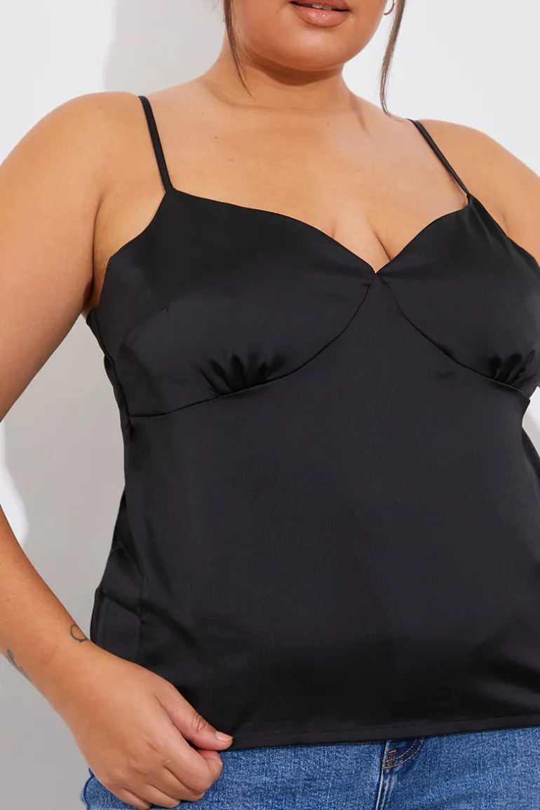 Satin Plunge Cami Top