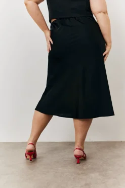 Satin Tie Waist Slip Skirt
