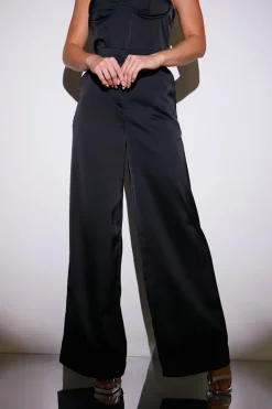Satin Wide Leg Trousers