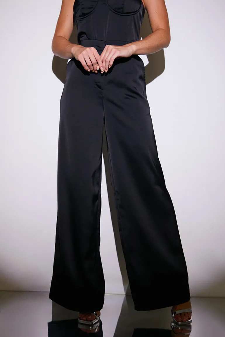 Satin Wide Leg Trousers